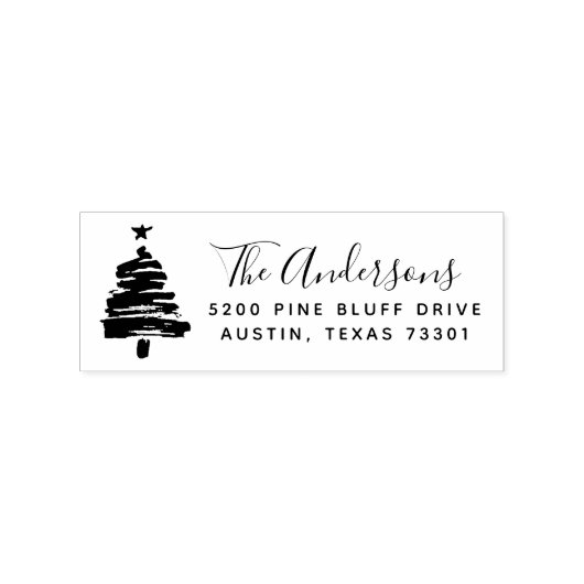 Kerstboom | Retouradres Rubberstempel (Afrduk)