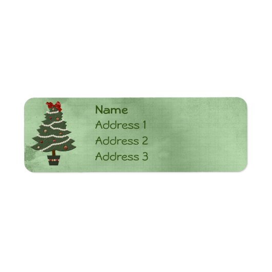 Kerstboom Retouradreslabel Etiket (Voorkant)