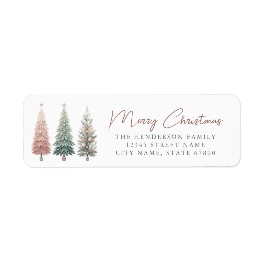 Kerstboom Retouradreslabels Etiket (Voorkant)