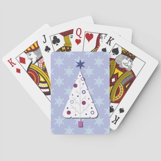 Kerstboom Retro Kunst Vakantie Pokerkaarten (Achterkant)