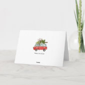 Kerstboom | Retro Red Wagon Holiday Cards Feestdagen Kaart (Achterkant)