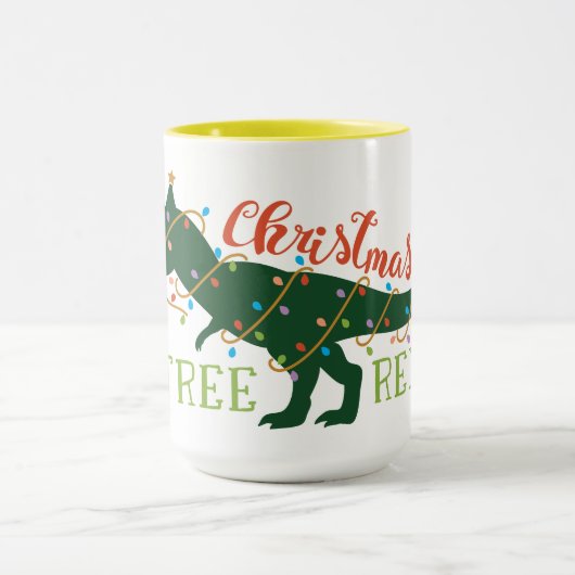 Kerstboom Rex Cute Decorated Dinosaur Mok (Midden)