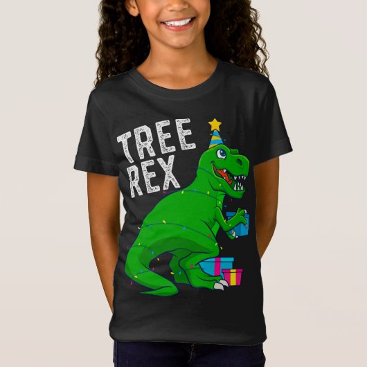 kerstboom Rex Dinosaur Xmas Trex Funny T-shirt (Voorkant)