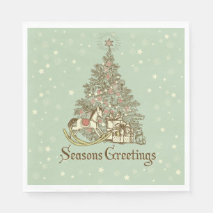 Kerstboom Rocking Horse Sterren Servet