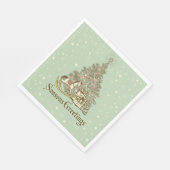 Kerstboom Rocking Horse Sterren Servet (Hoek)