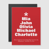 Kerstboom rode, aangepaste namen magnetische kaart (Voorkant / Achterkant)