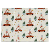 Kerstboom Rode Auto Illustratie Cadeautas (Voorkant)