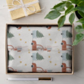 Kerstboom Rode Auto Illustratie  Tissuepapier (Geschenk)