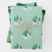 Kerstboom Rode Auto Patronen Tree Waterverf Inpakpapier Vel (In situ)