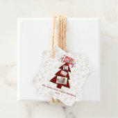 Kerstboom Rode Buffalo Goud Foto Prettig Kerstfees Bedankjes Labels (In situ)