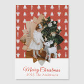 Kerstboom Rode Foto Vakantie Magnetisch  (Voorkant)