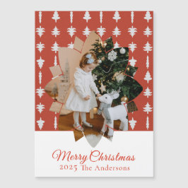 Kerstboom Rode Foto Vakantie Magnetisch 