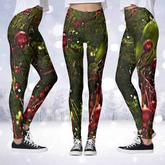 Kerstboom Rode & Gouden Kerstmis Leggings
