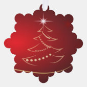 Kerstboom Rode Gouden Ornamenten Kaart met Star (Voorkant)