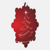 Kerstboom Rode Gouden Ornamenten Kaart met Star (Rechts)