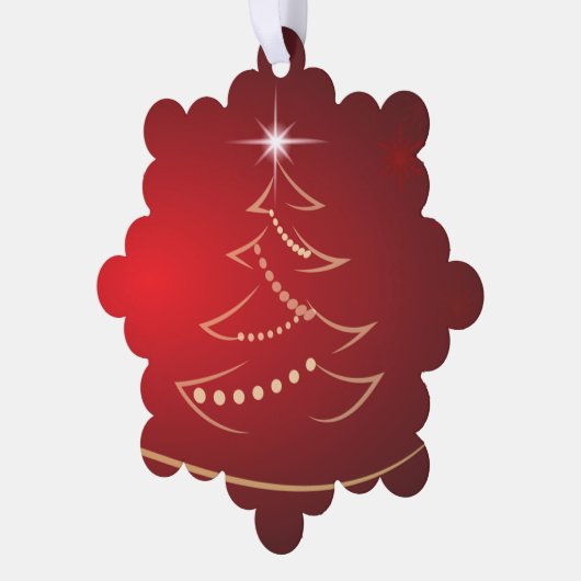 Kerstboom Rode Gouden Ornamenten Kaart met Star (Links)