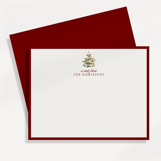 Kerstboom Rode Grens Opmerking Kaart