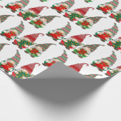 Kerstboom Rode kabouters Waterverf vakantie Cadeaupapier (Hoek)