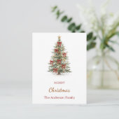 Kerstboom rode linten Kerstmis  Feestdagenkaart (Staand voorkant)