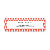 Kerstboom rode moderne feestdag, eenvoudig stijlvo etiket (Voorkant)