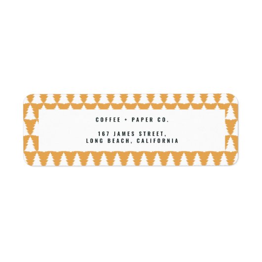 kerstboom rode moderne feestdag eenvoudig stijlvol etiket (Voorkant)