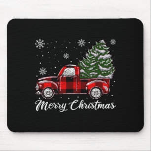 Kerstboom Rode Truck Pyjama, Vintage Buffalo P Muismat