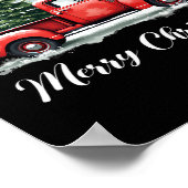 Kerstboom rode vrachtwagen poster (Hoek)