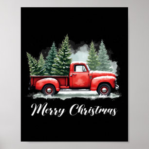 Kerstboom rode vrachtwagen poster