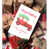 Kerstboom Rode Vrachtwagen Wit Briefkaart