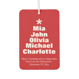 kerstboom rode witte familienamen luchtverfrisser