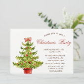 Kerstboom, Rode Zakelijke Kerstparty Kaart (Staand voorkant)