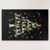 Kerstboom rond de beugel, bedekt door vlieglicht legpuzzel (Horizontaal)