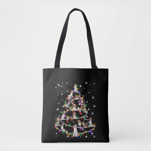 Kerstboom rond de beugel, bedekt door vlieglicht tote bag (Voorkant)