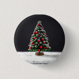 kerstboom ronde button 3,2 cm