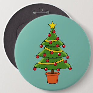 kerstboom ronde button 6,0 cm
