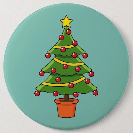 kerstboom ronde button 6,0 cm (Voorkant)
