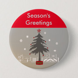 kerstboom ronde button 7,6 cm