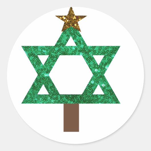 kerstboom ronde sticker (Voorkant)
