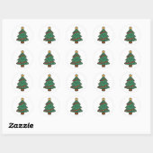 Kerstboom Ronde Sticker (Vel)