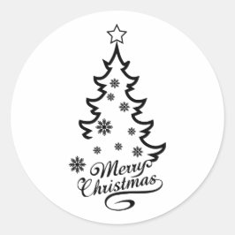 kerstboom ronde sticker