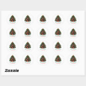 kerstboom ronde sticker (Vel)