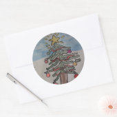 kerstboom ronde sticker (Envelop)