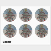 kerstboom ronde sticker (Vel)