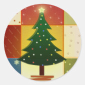 kerstboom ronde sticker (Voorkant)