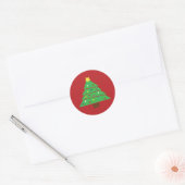 kerstboom ronde sticker (Envelop)