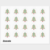 Kerstboom Ronde Sticker (Vel)