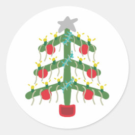 Kerstboom Ronde Sticker
