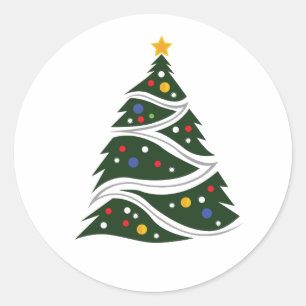 kerstboom ronde sticker