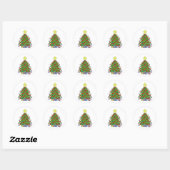 kerstboom ronde sticker (Vel)