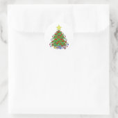kerstboom ronde sticker (Tas)